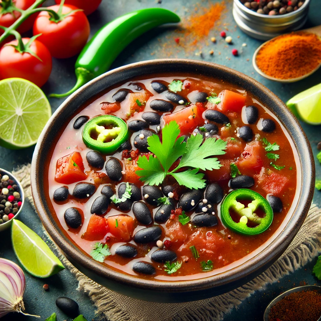 Spicy Vegan Black Bean Soup