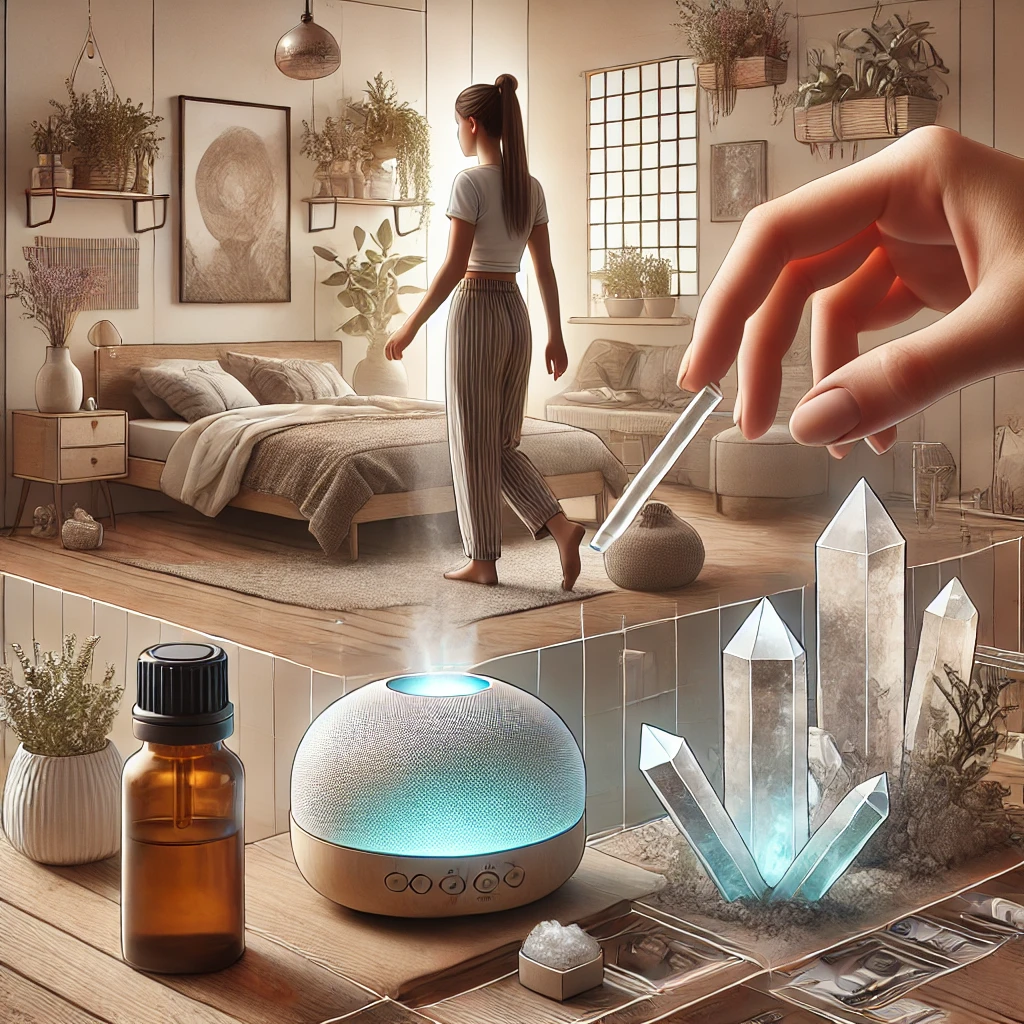 crystals and essential oils