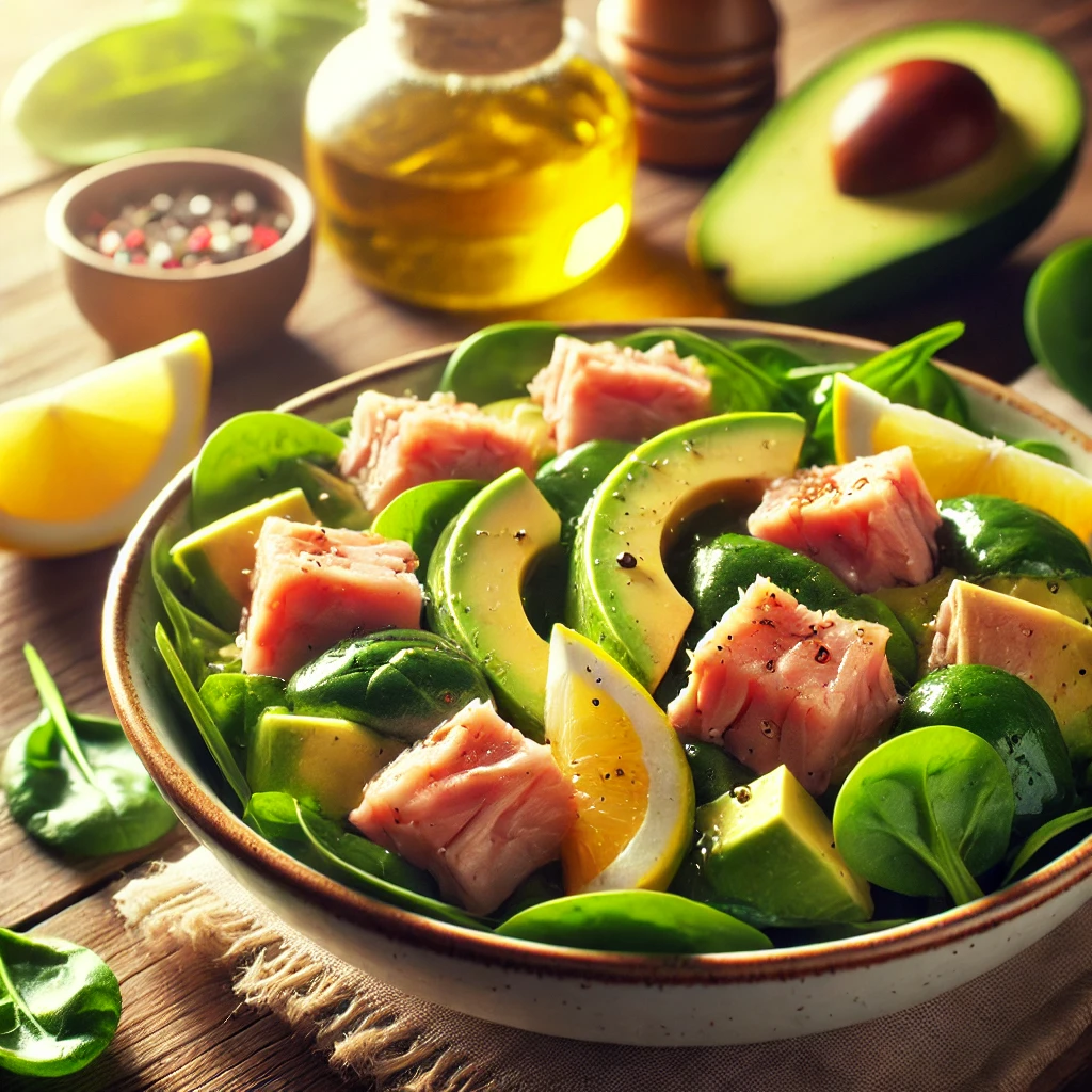 Tuna Salad with Avocado and Spinach